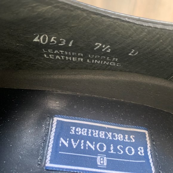 BOSTONIAN STOCKBRIDGE SCOTT BLACK LEATHER LACE UP LOAFER OXFORDS 7.5 D (WIDE) - Picture 8 of 9